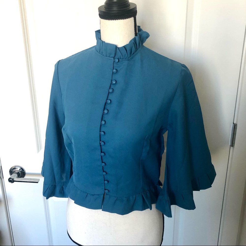 NWT Blue Blouse with Buttons